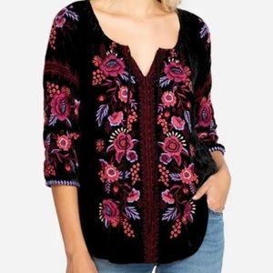 [johnny was] marcella velvet peasant blouse